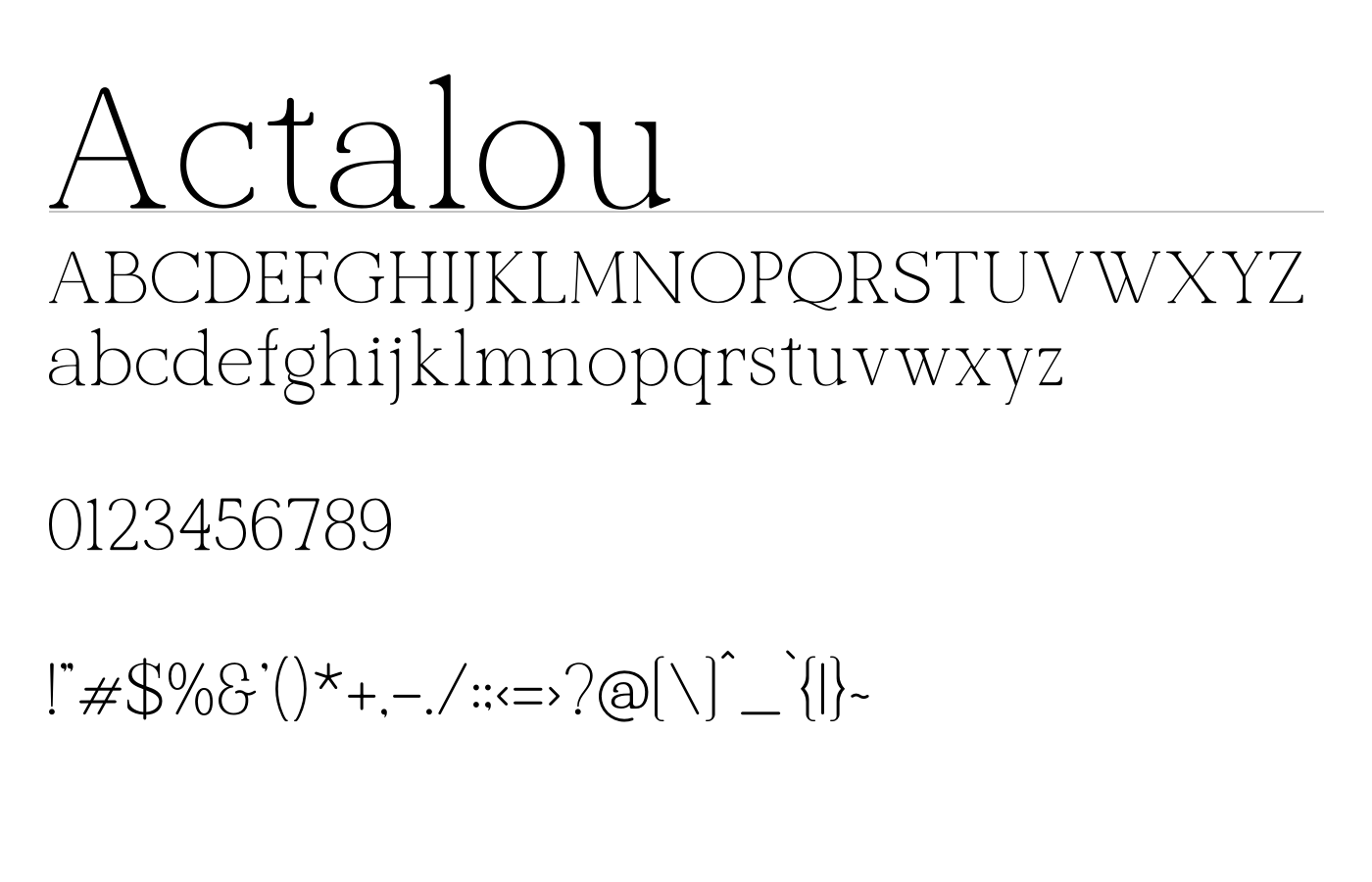 Actalou Font preview
