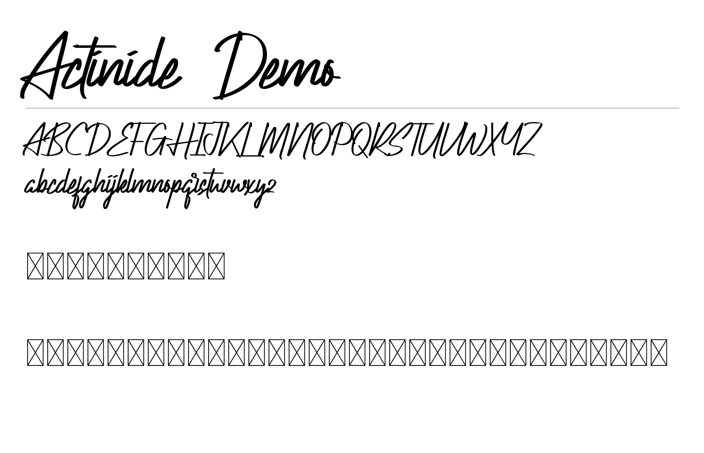 Actinide Demo Font preview