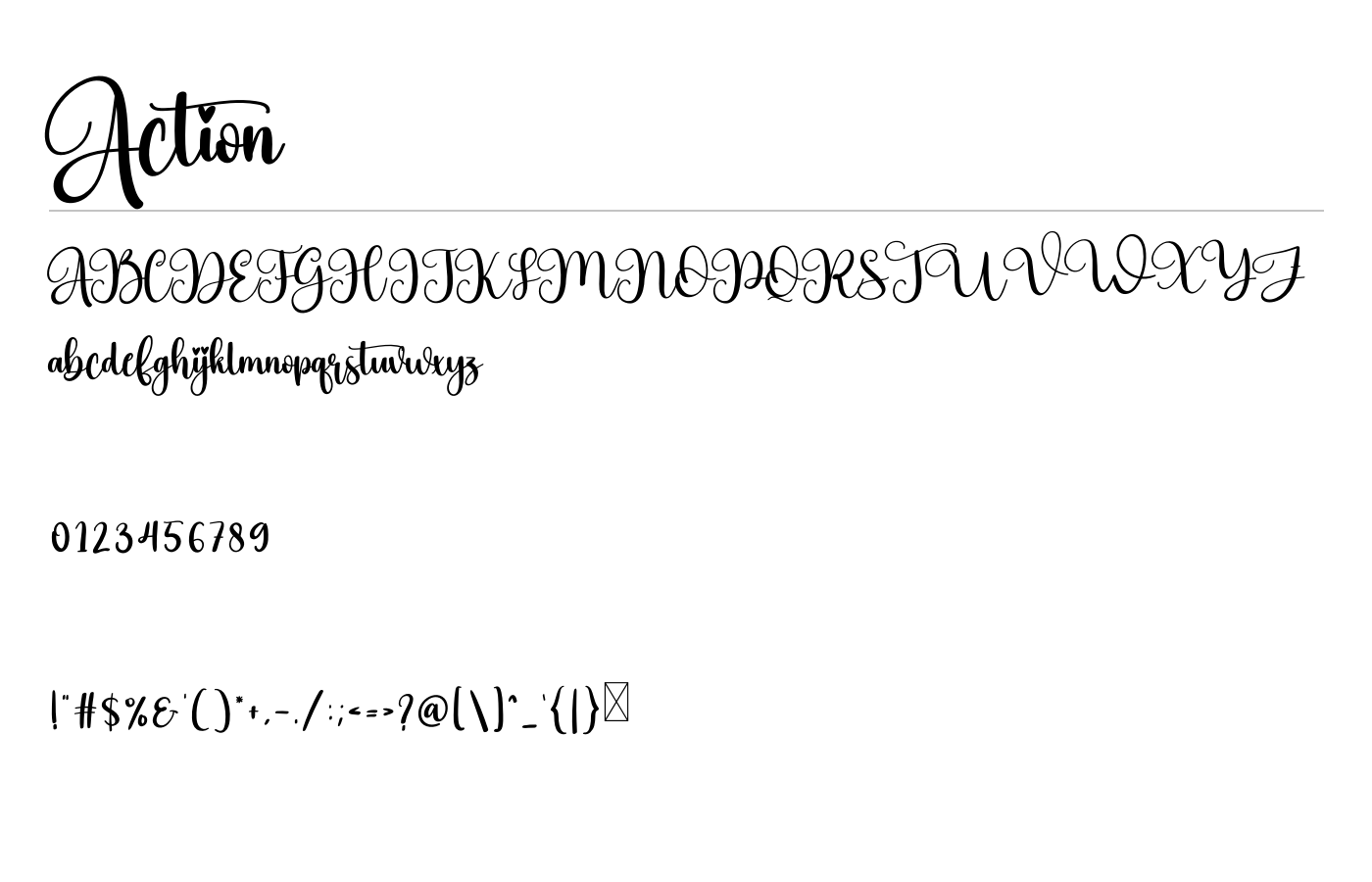 Action Font preview