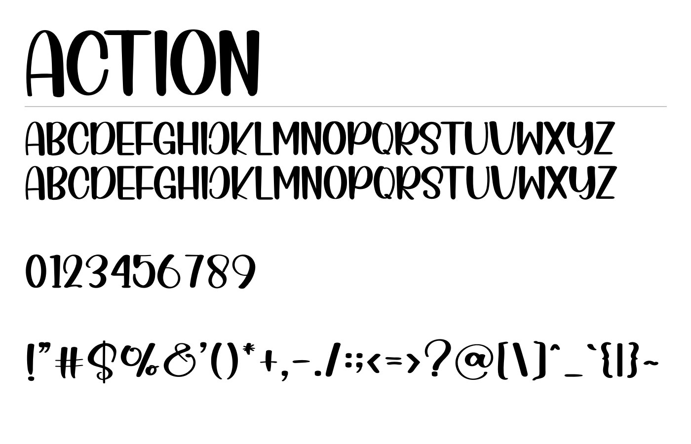 Action Font preview