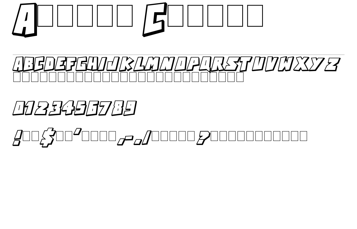 Action Comics Font preview