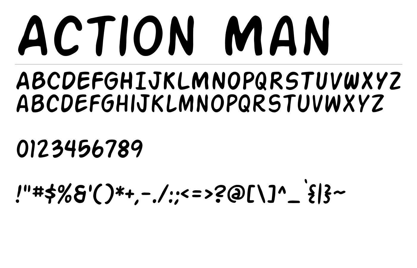 Action Man Font preview