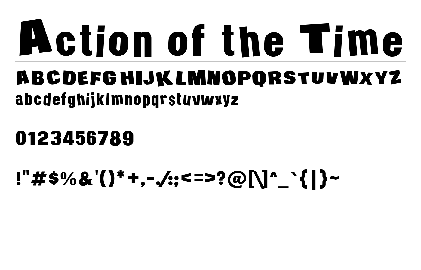 Action of the Time Font preview