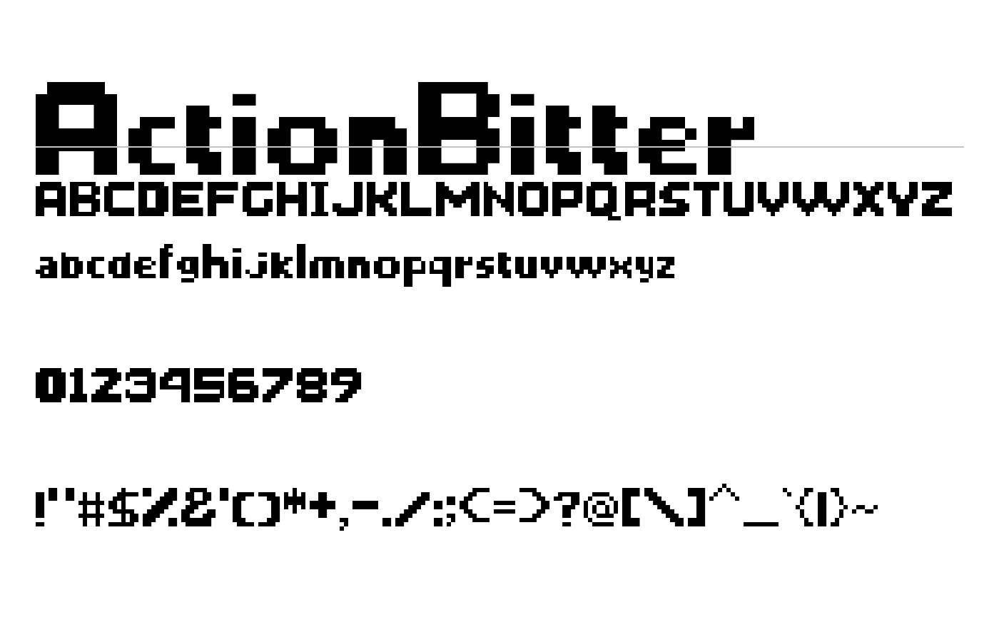 ActionBitter Font preview