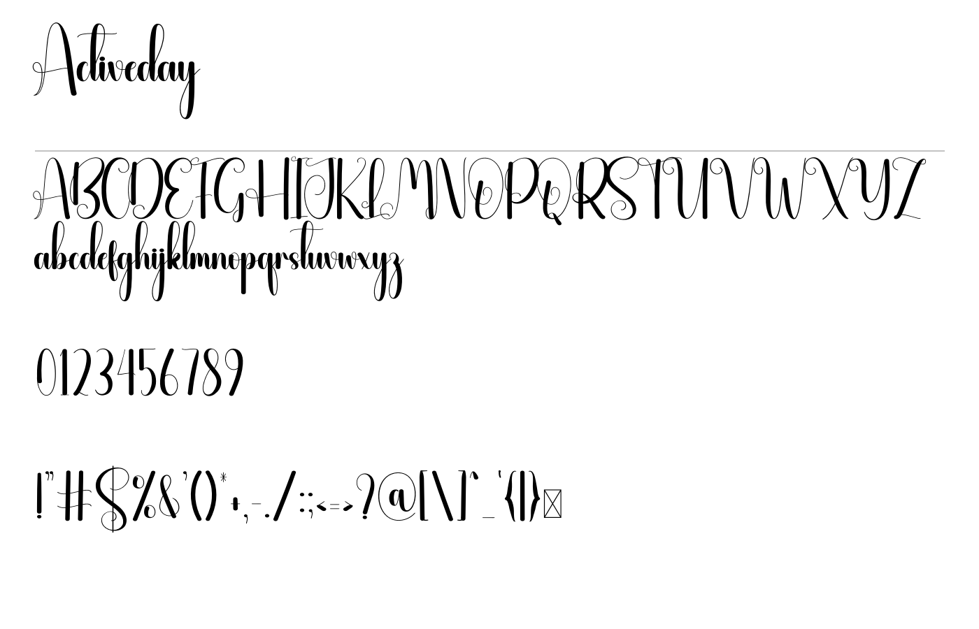 Activeday Font preview