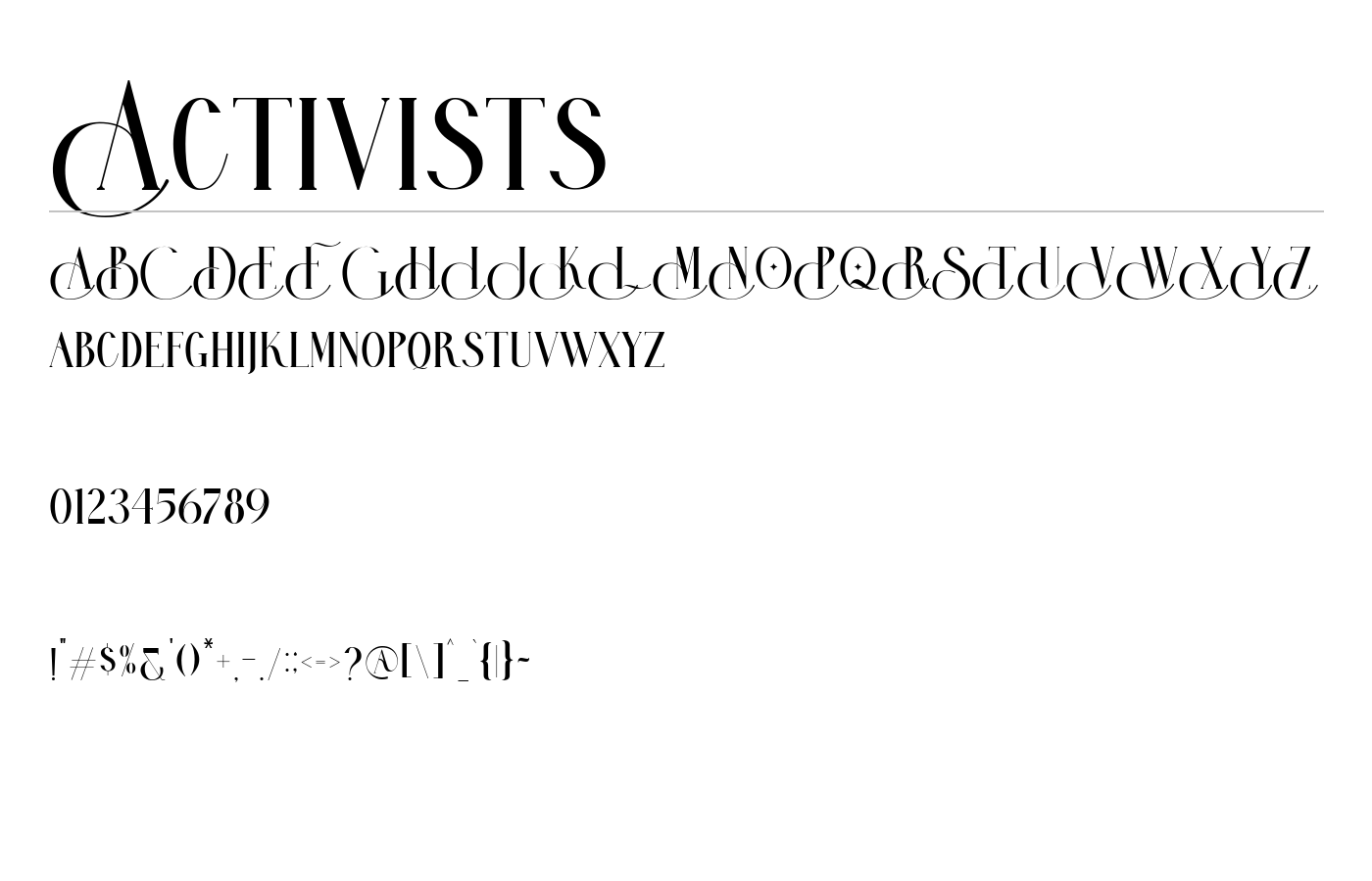 Activists Font preview