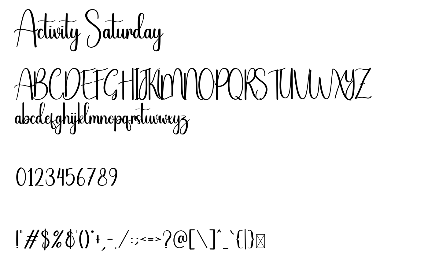 Activity Saturday Font preview