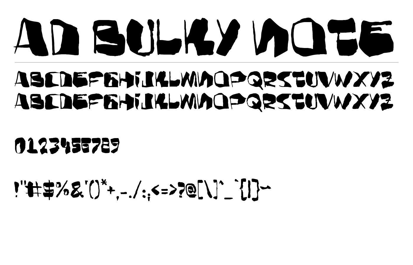 AD Bulky Note Font preview