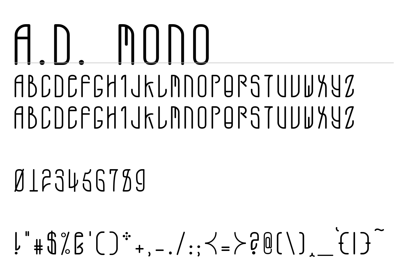 A.D. MONO Font preview