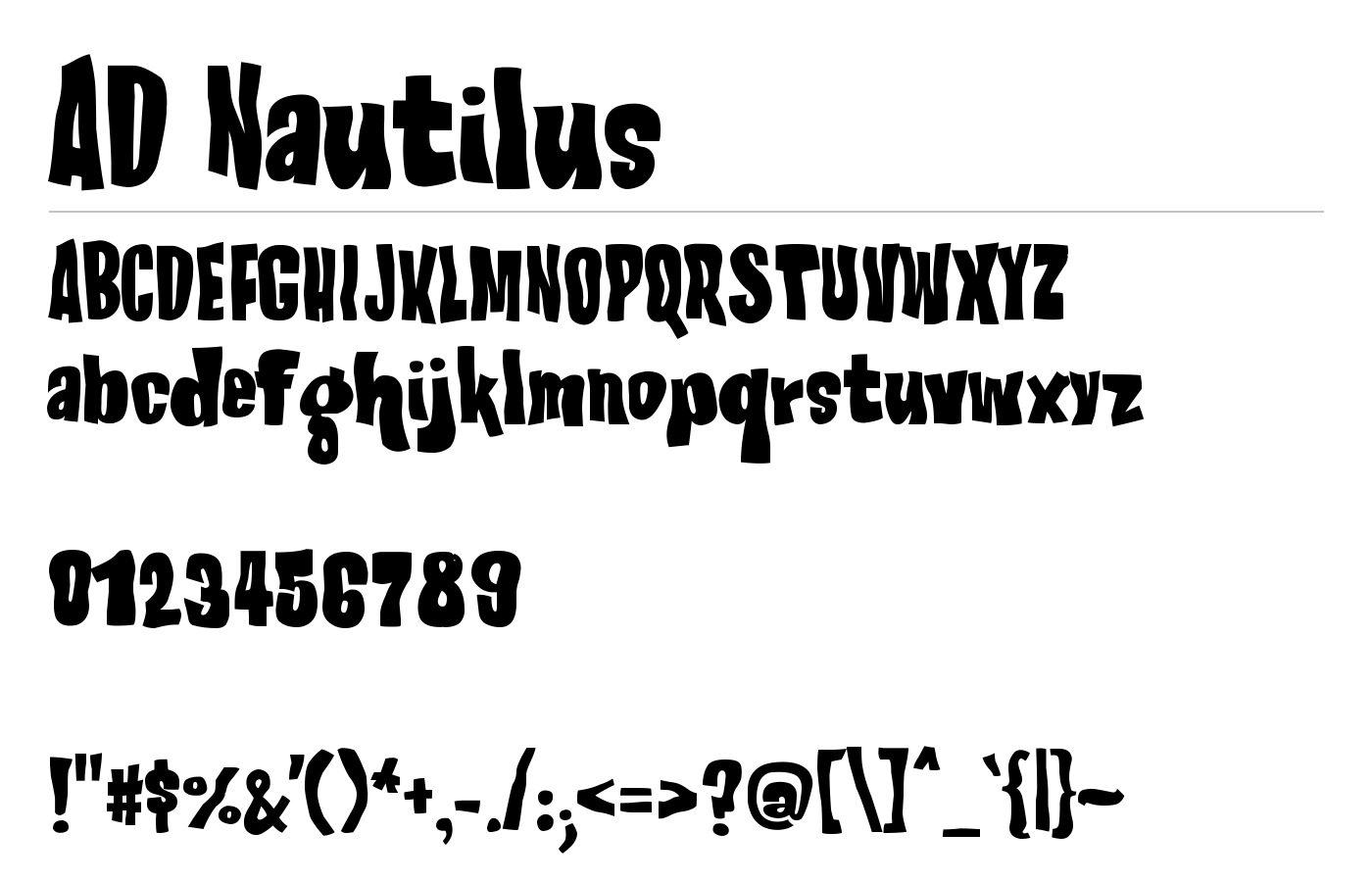AD Nautilus Font preview