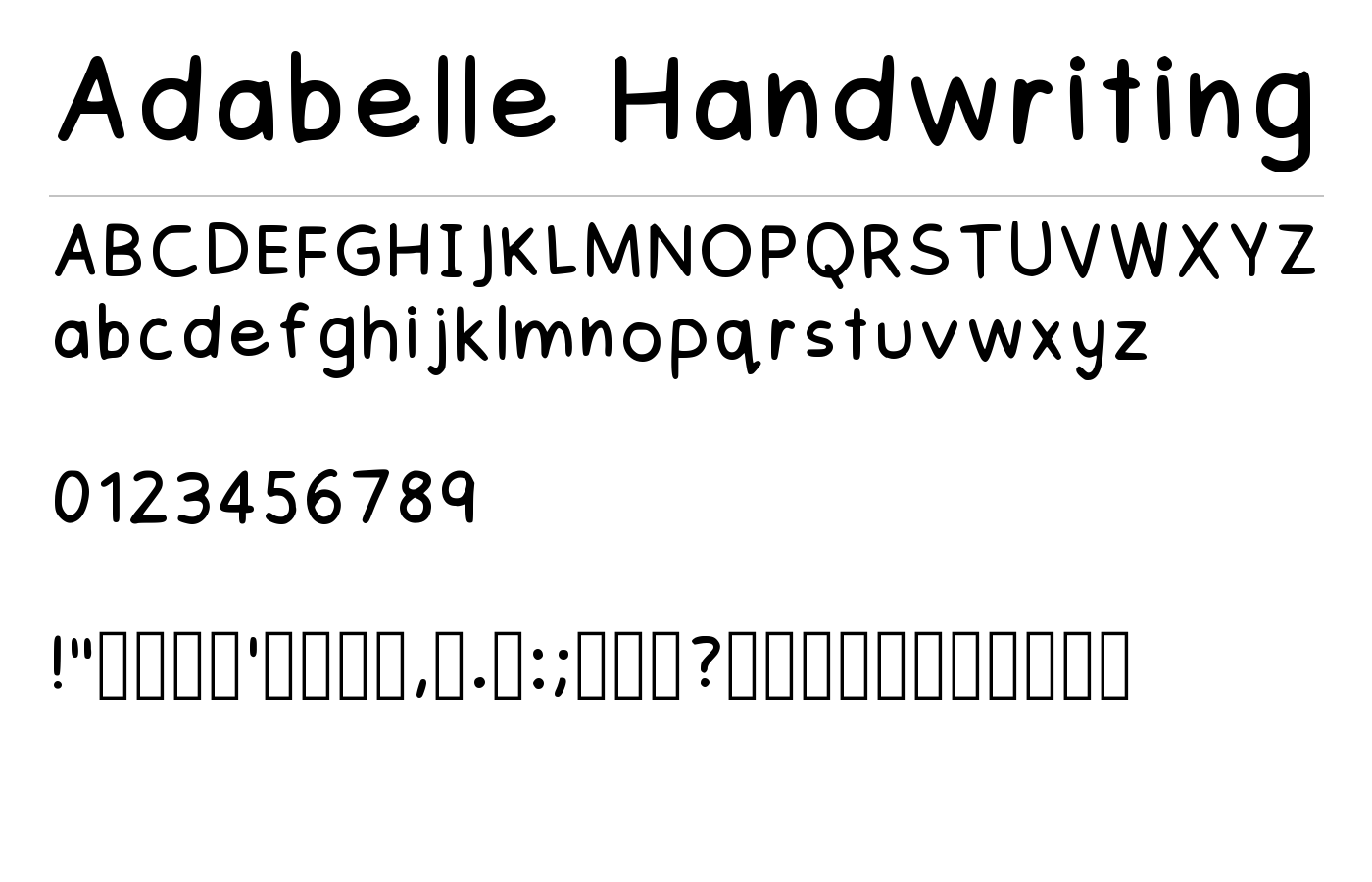 Adabelle Handwriting Font preview