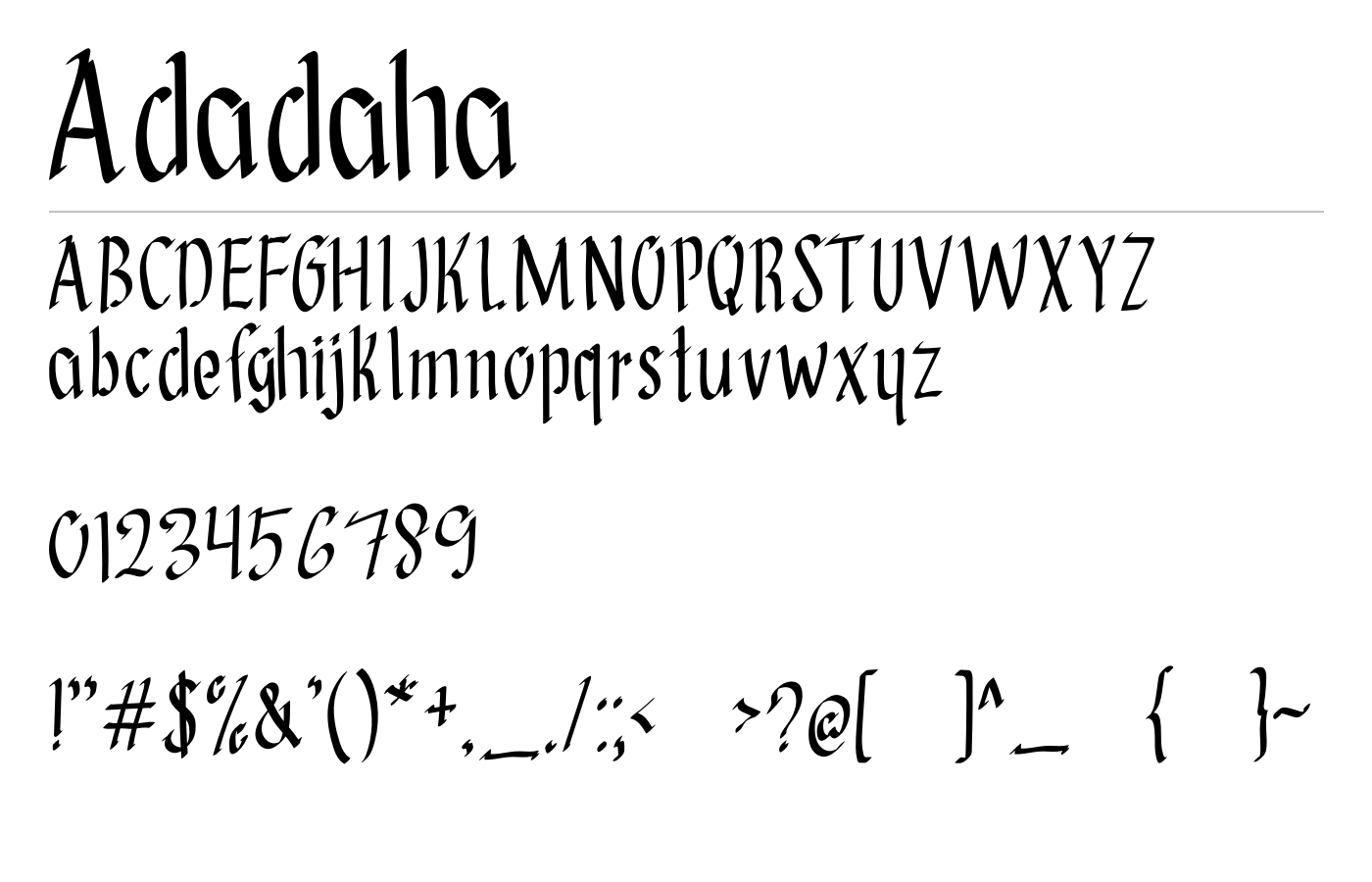 Adadaha Font preview