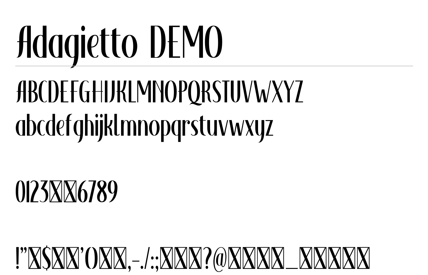 Adagietto DEMO Font preview