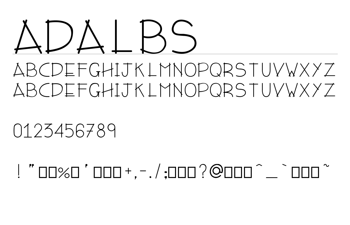 ADALBS Font preview