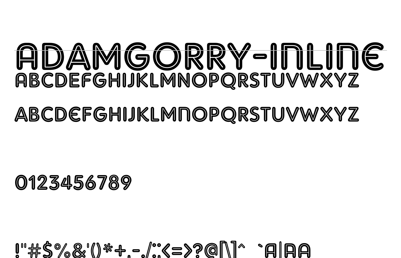 AdamGorry-Lights Font preview