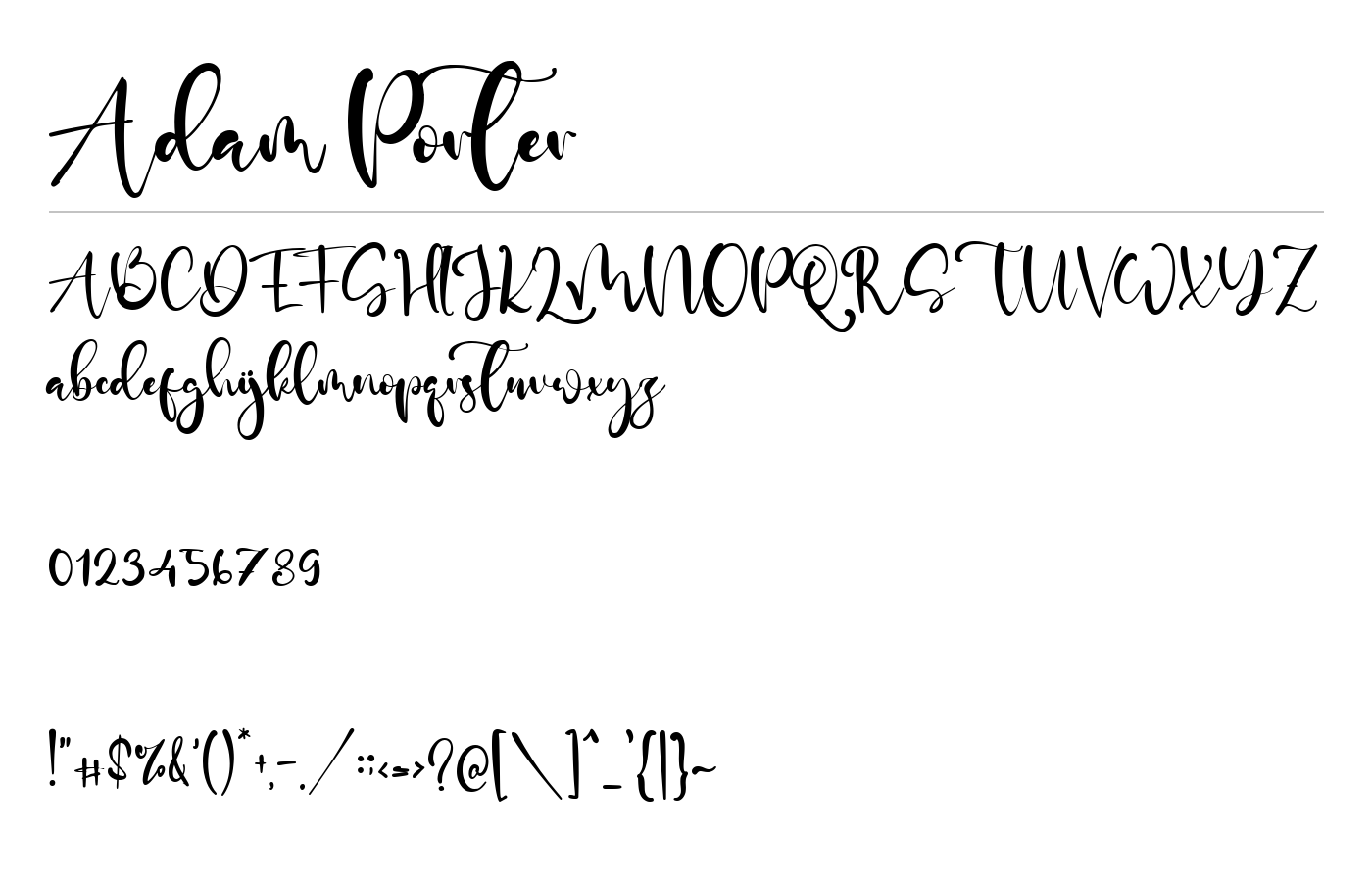Adam Porter Font preview