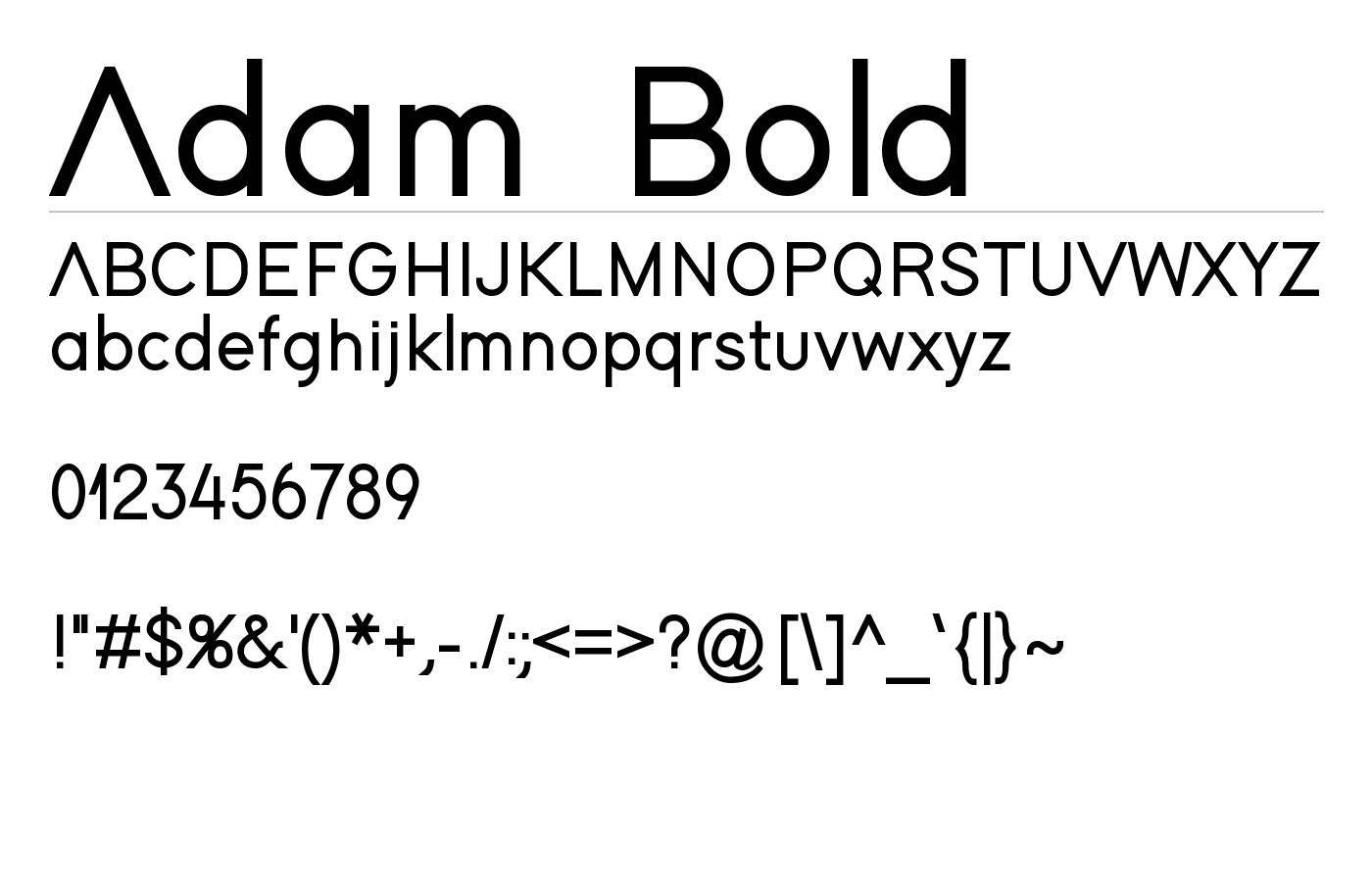 Adam Font preview