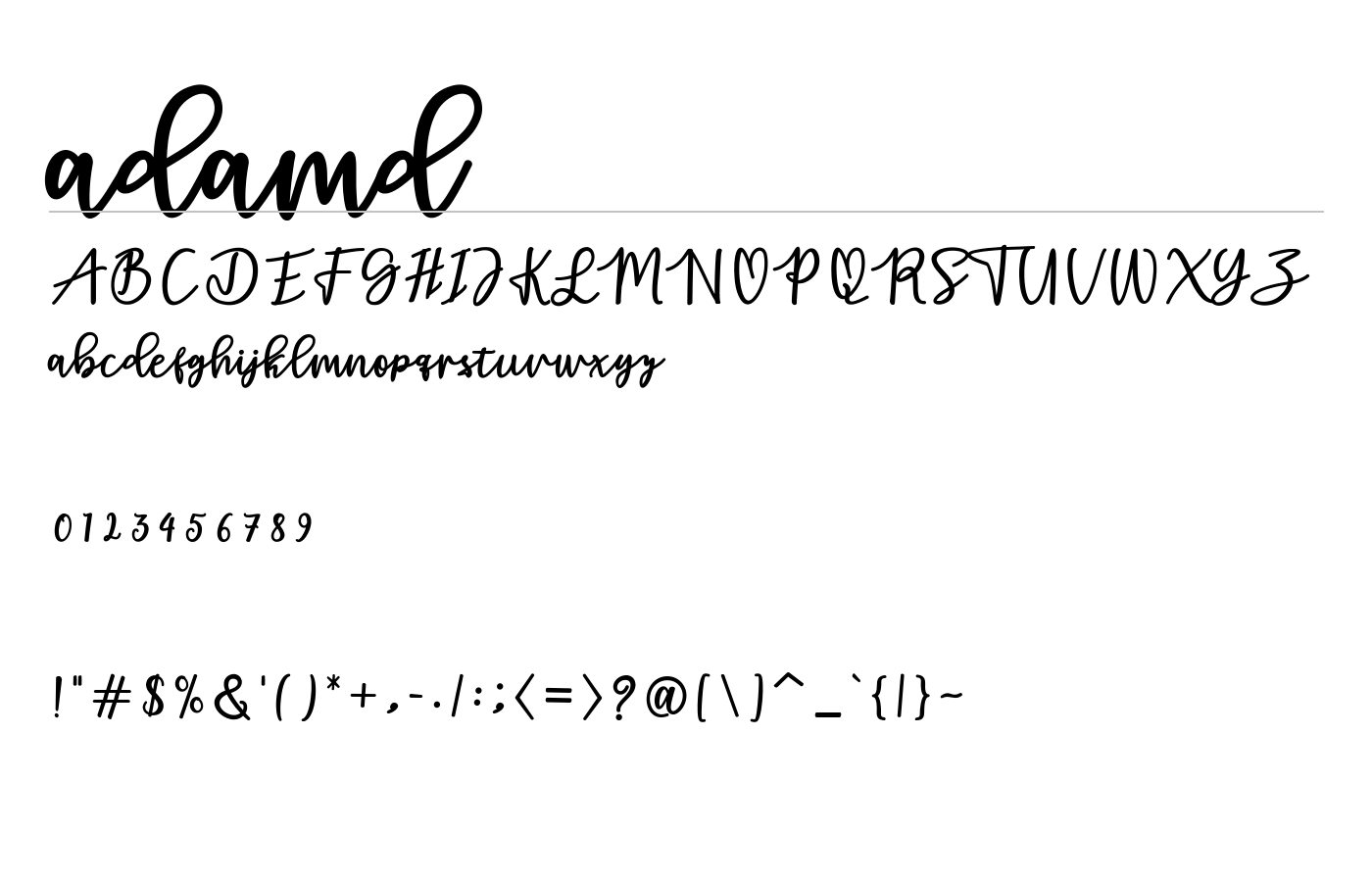 adamd Font preview