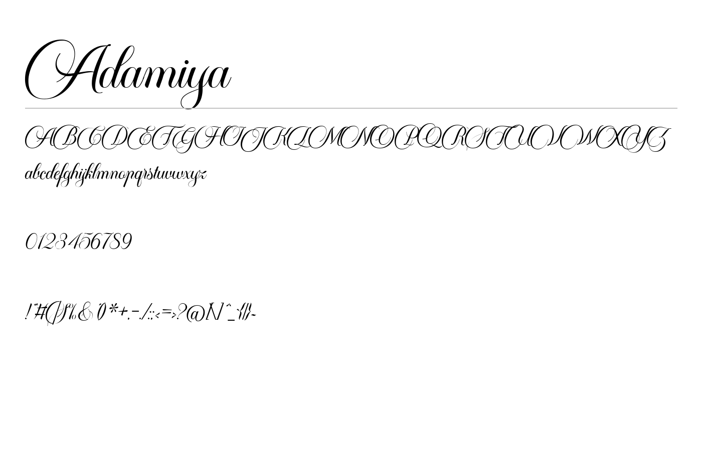 Adamiya Font preview