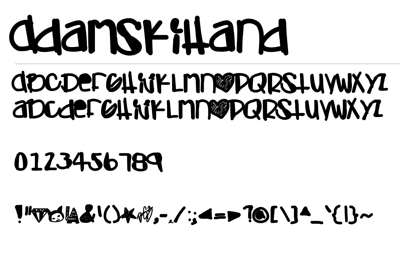 AdamskiHand Font preview