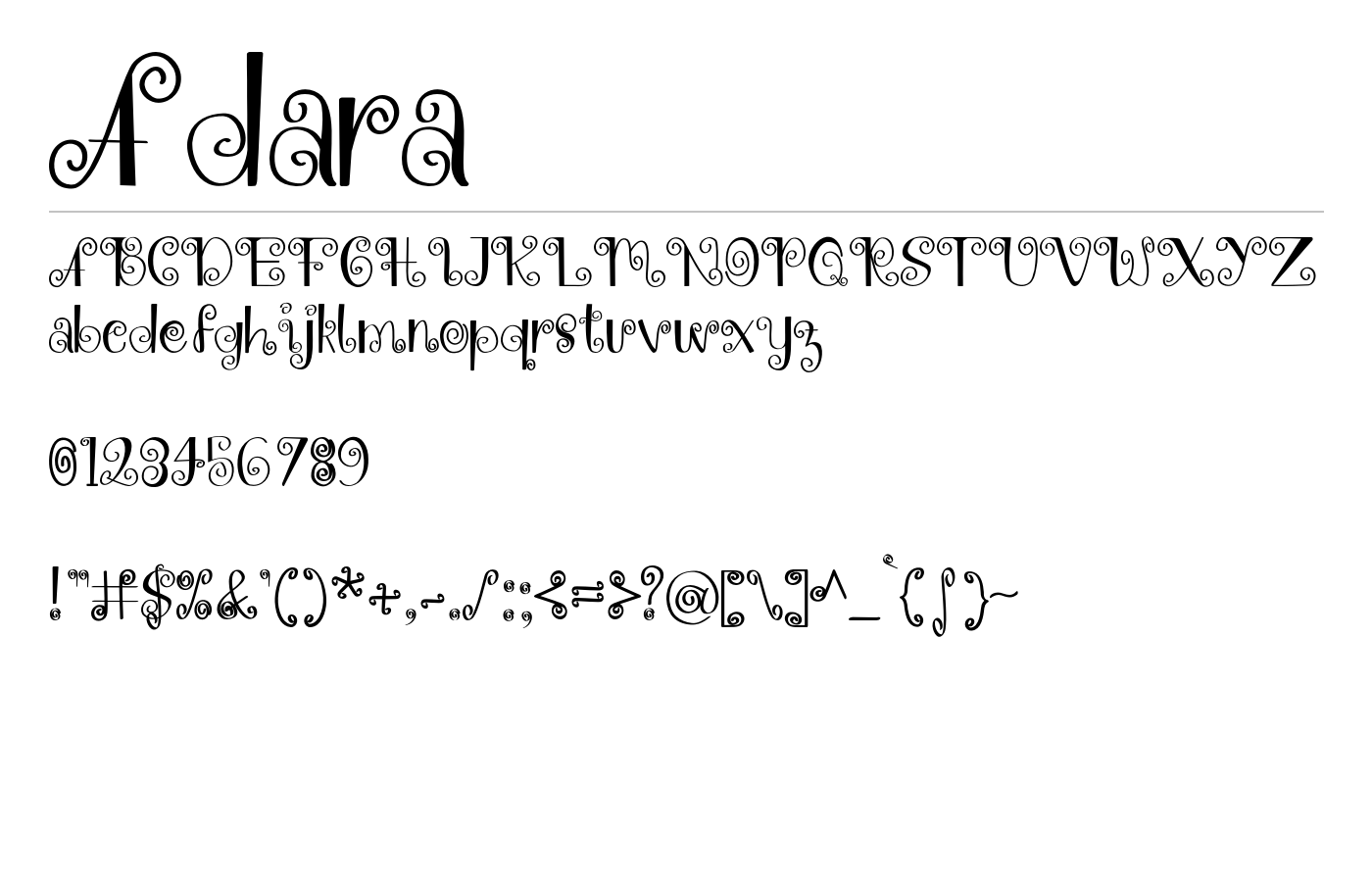 Adara Font preview