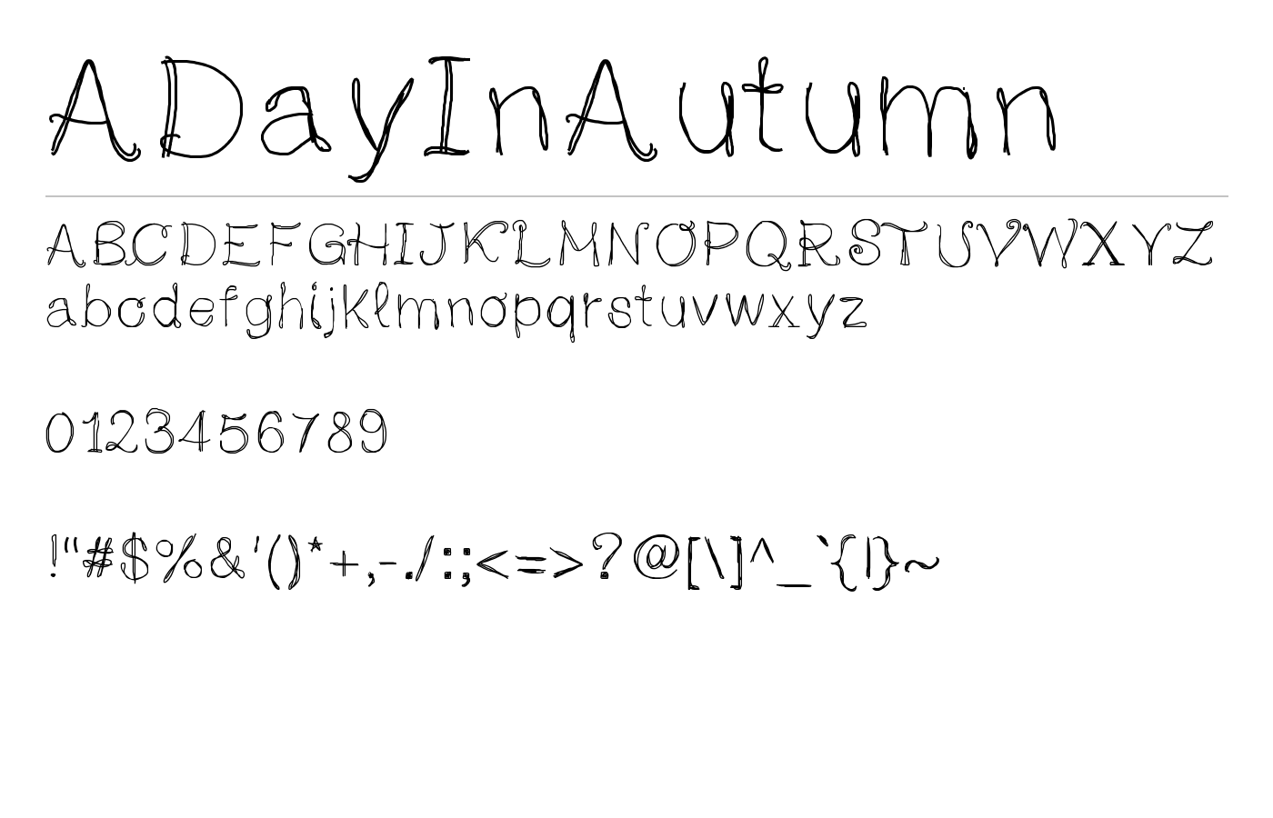 ADayInAutumn Font preview