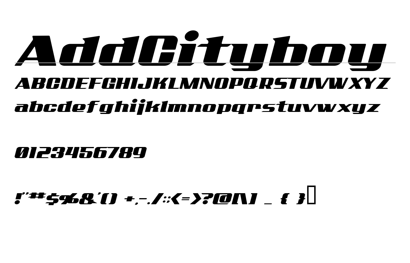 AddCityboy Font preview