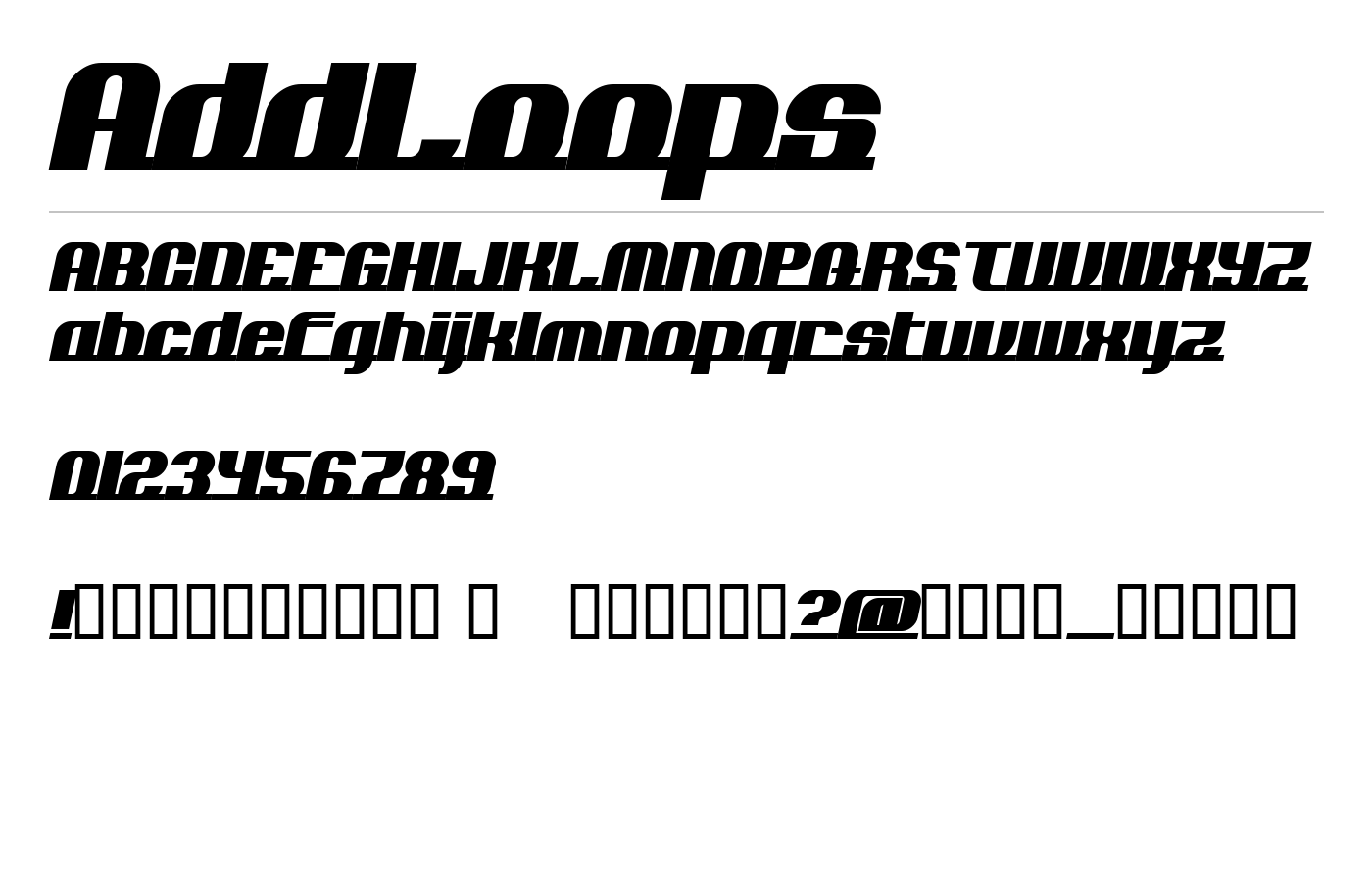 AddLoops Font preview