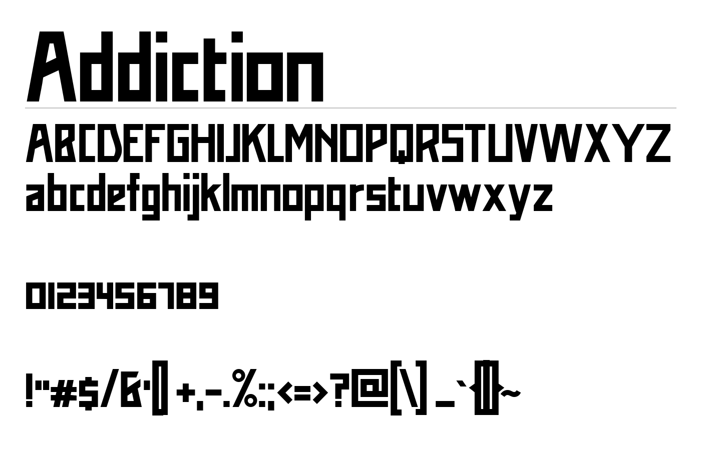 Addiction Font preview
