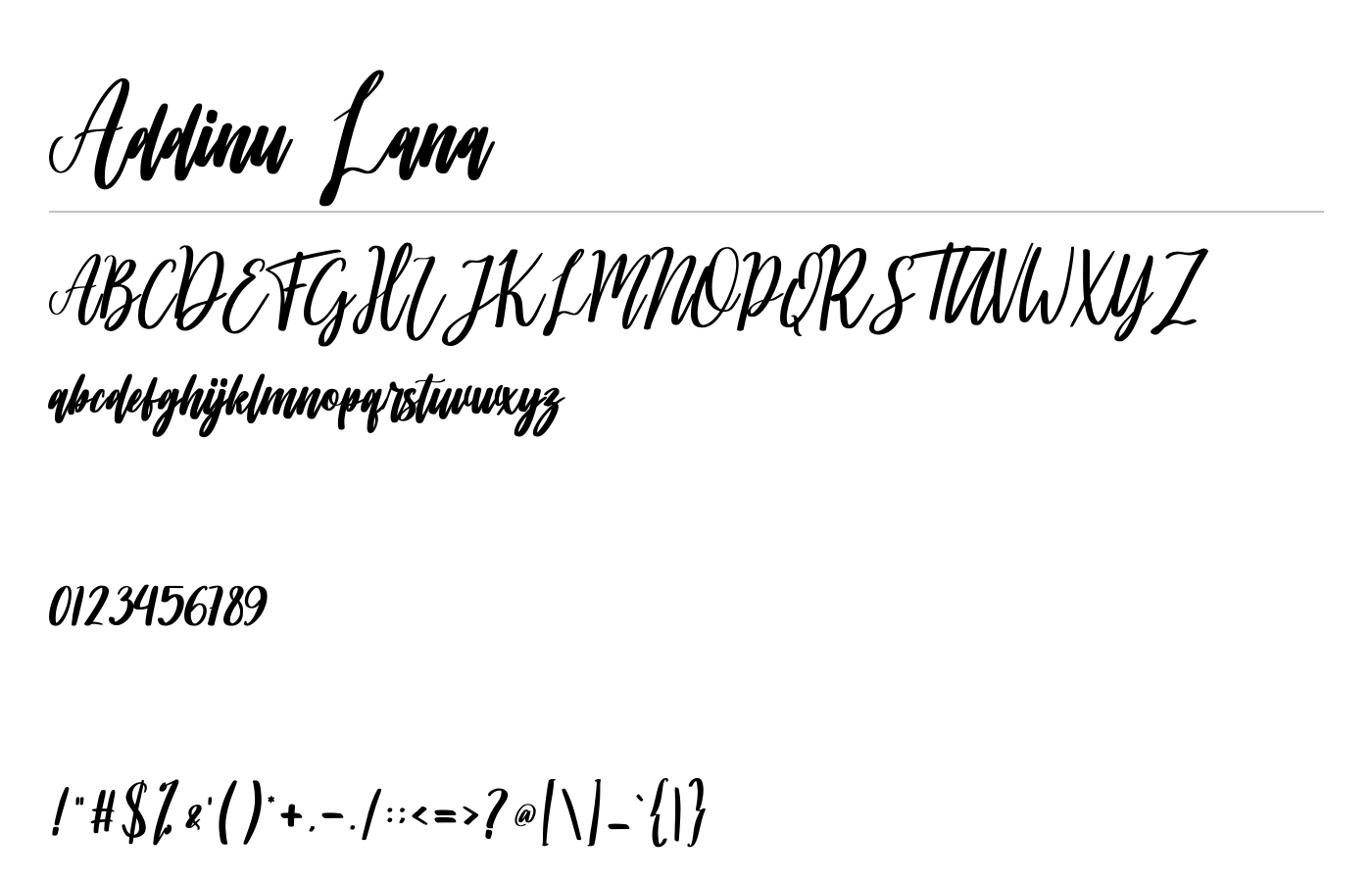 Addinu Lana Font preview