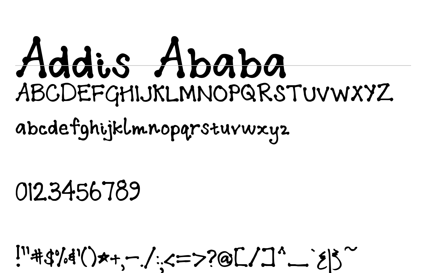 Addis Ababa Font preview