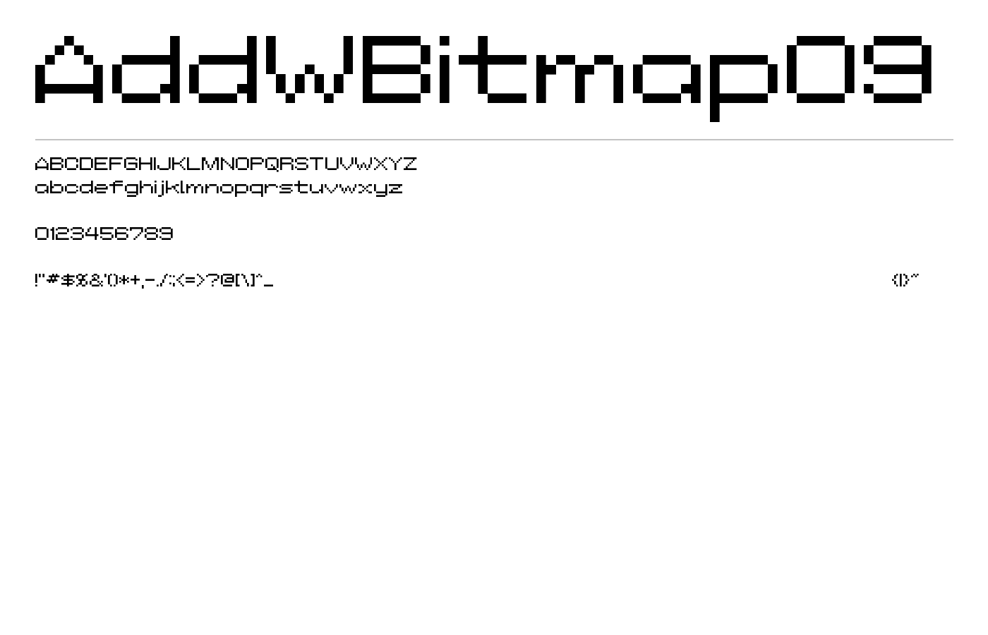 AddWBitmap09 Font preview