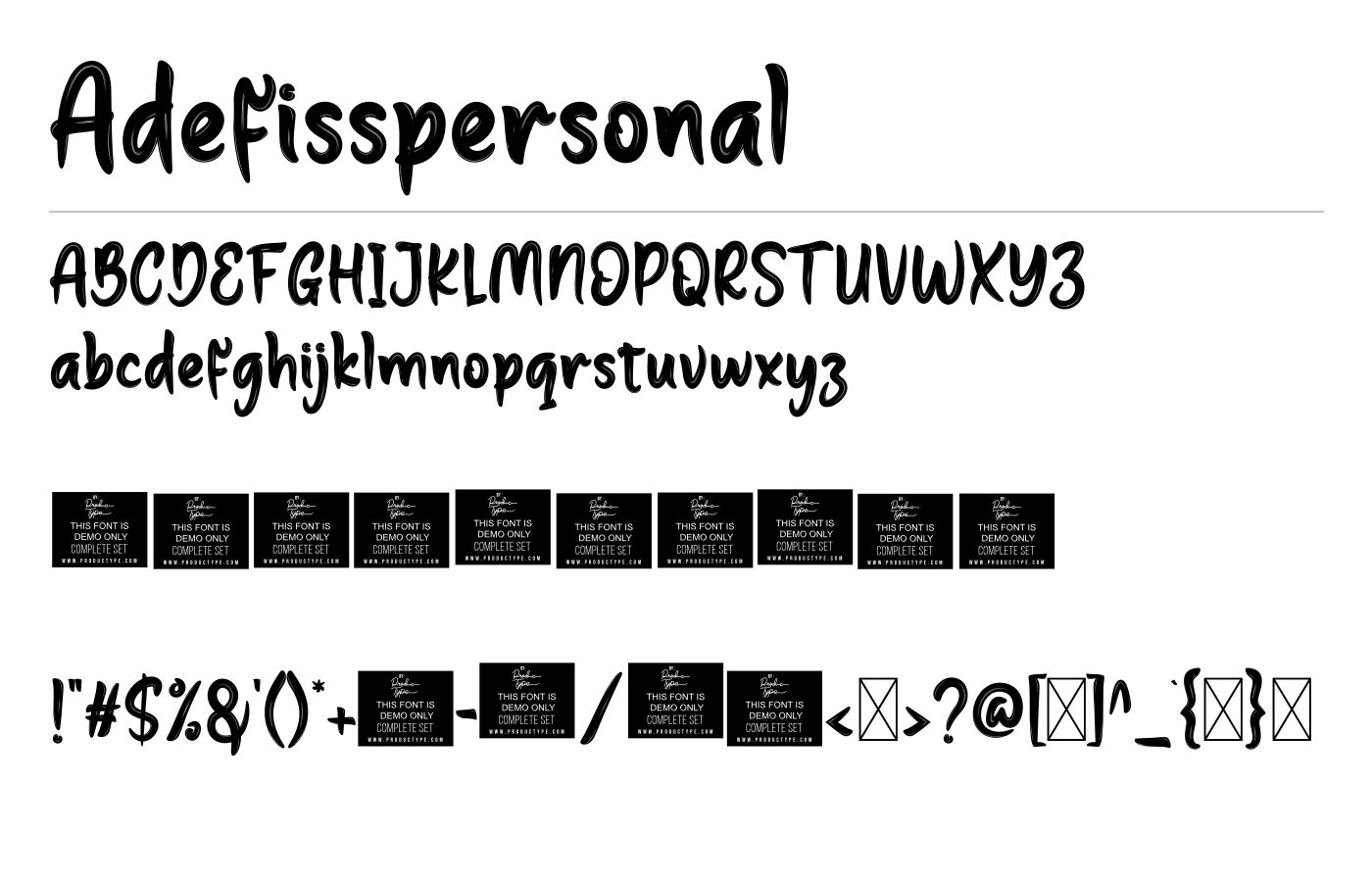 Adefisspersonal Font preview