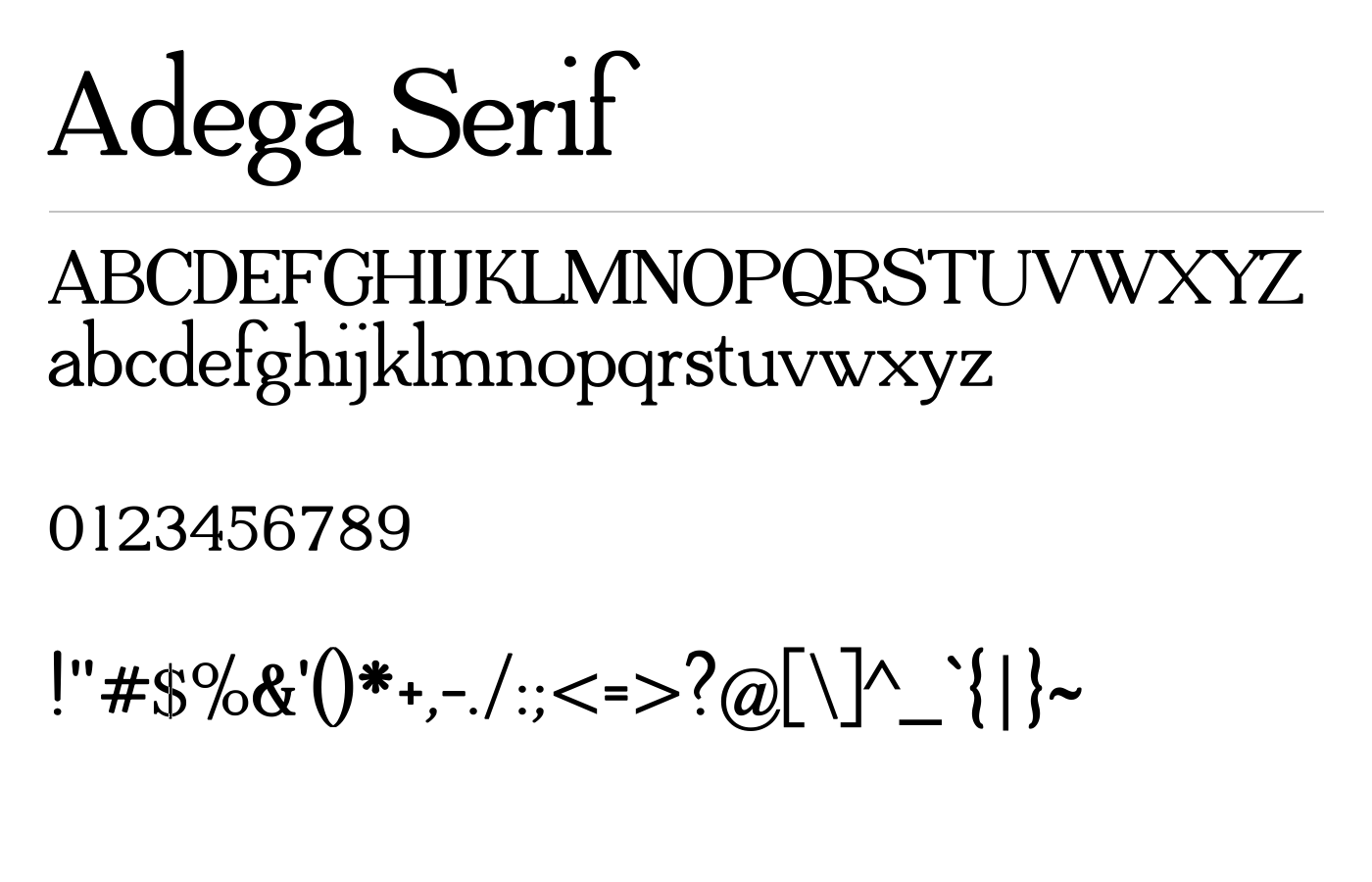 Adega Serif Font preview