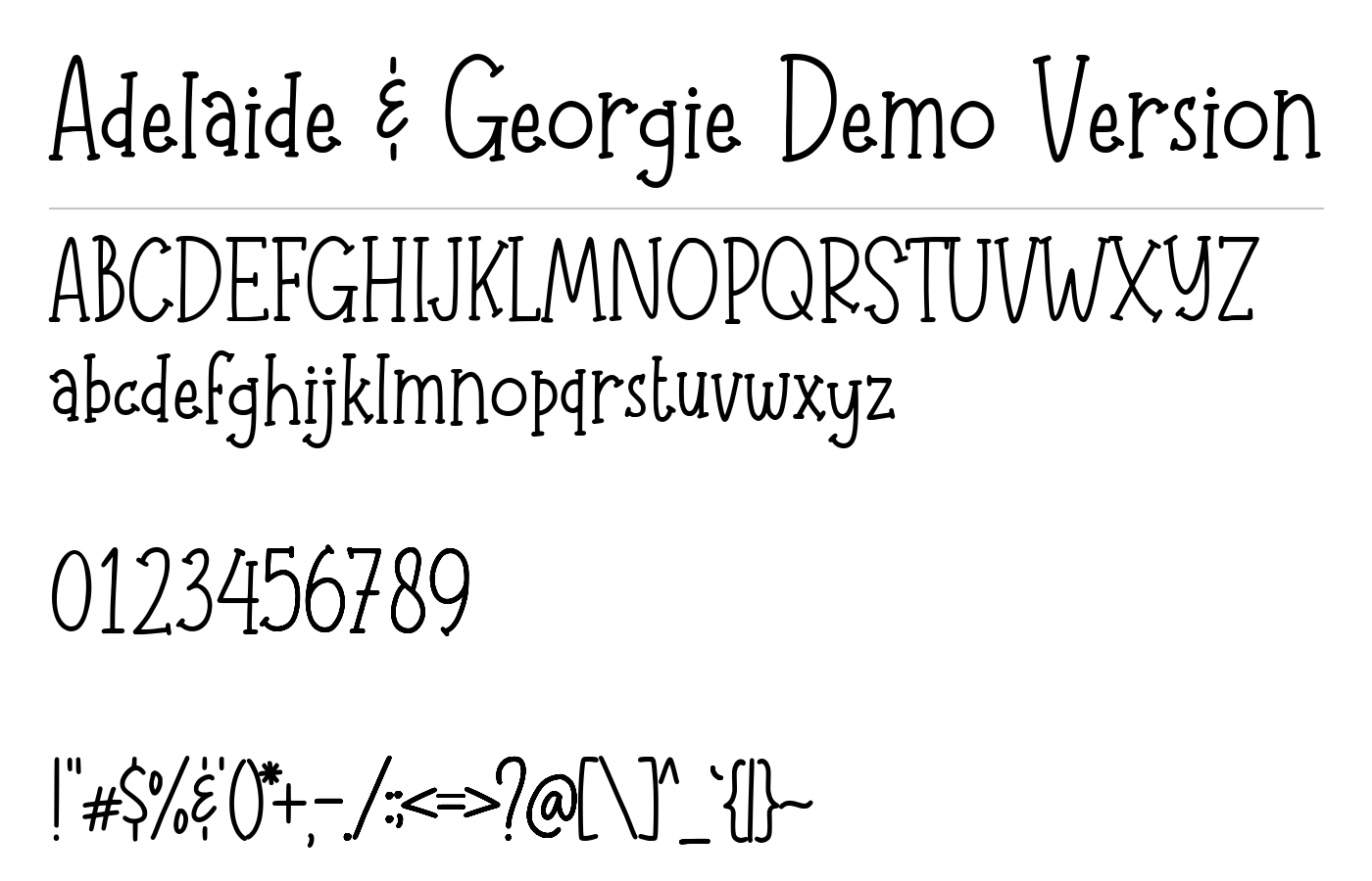 Adelaide & Georgie Demo Version Font preview