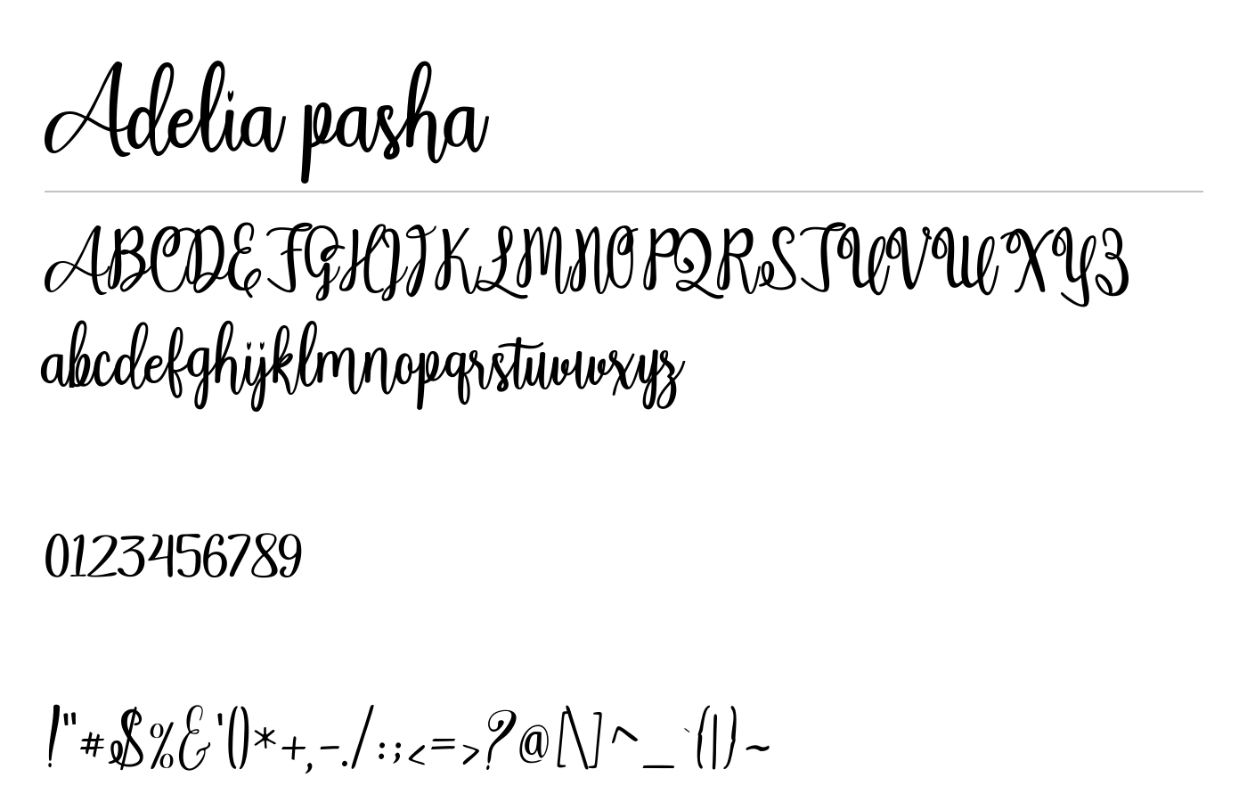 Adelia pasha Font preview