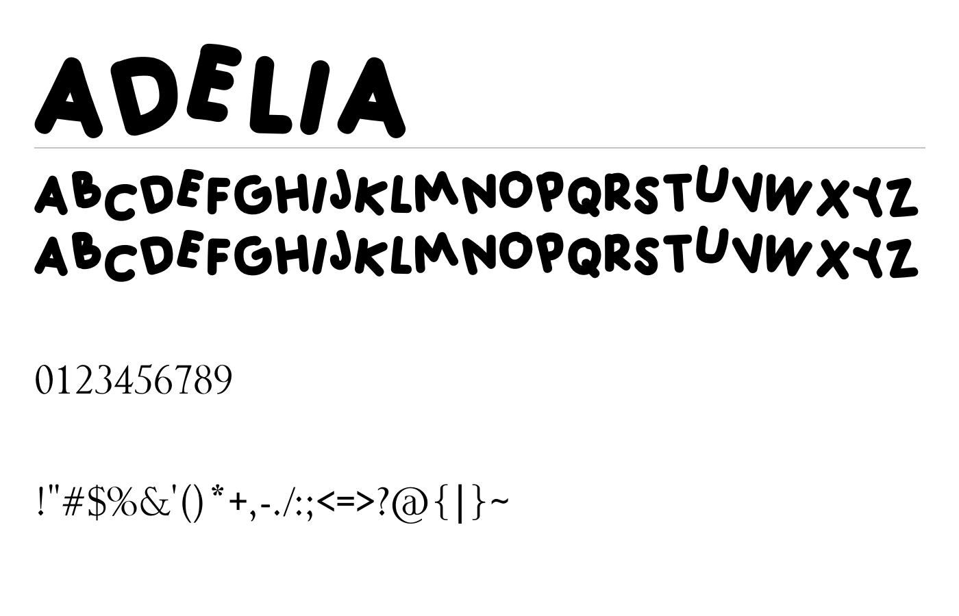 ADELIA Font preview