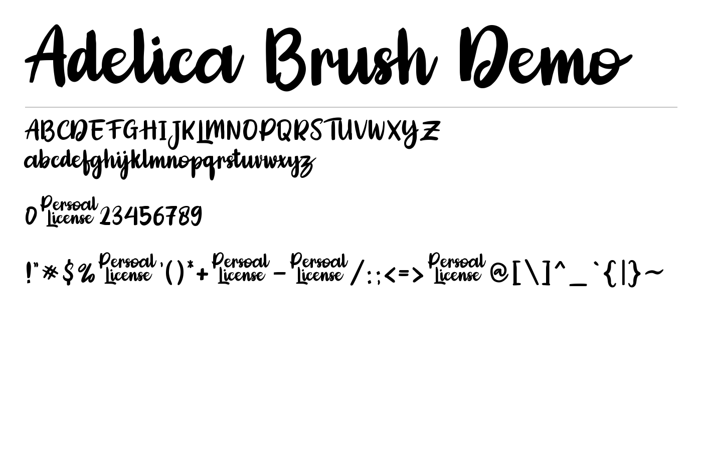 Adelica Brush Demo Font preview