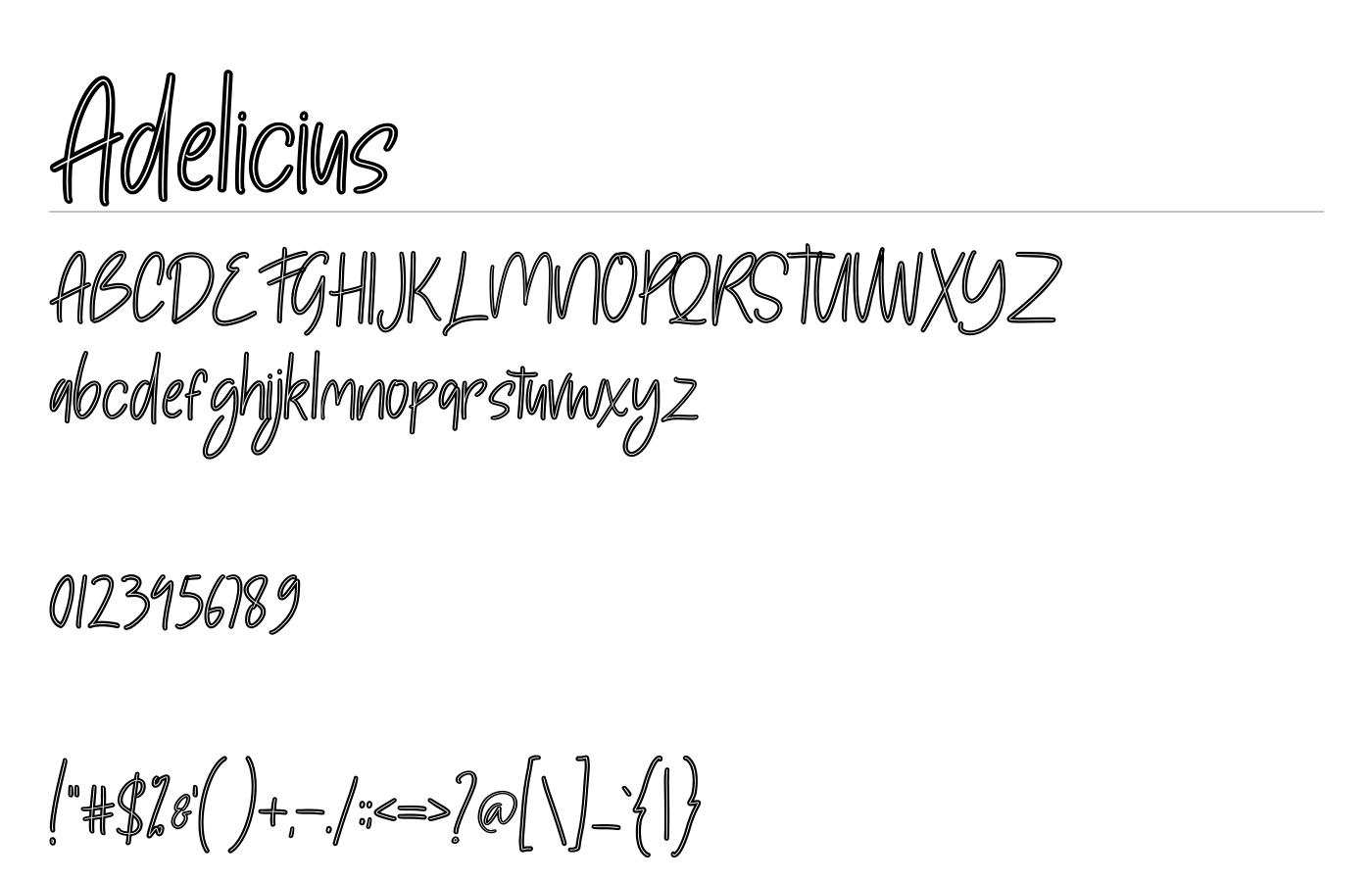 Adelicius Font preview