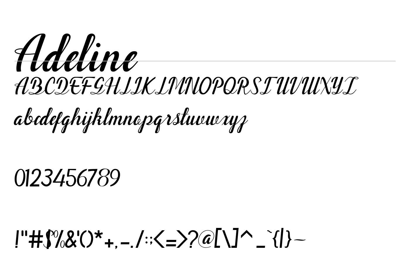 Adeline Font preview