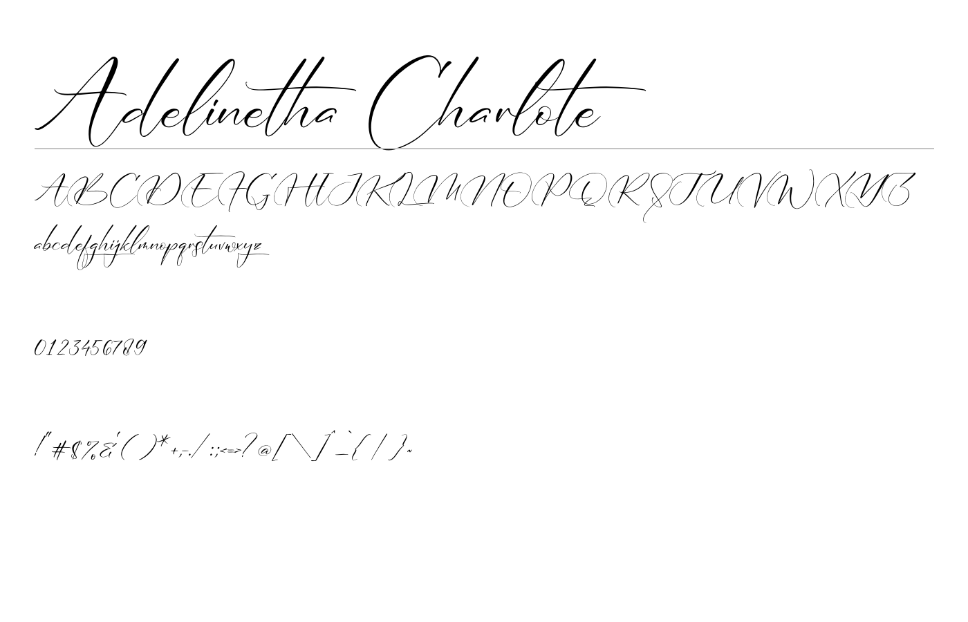 Adelinetha Charlote Font preview