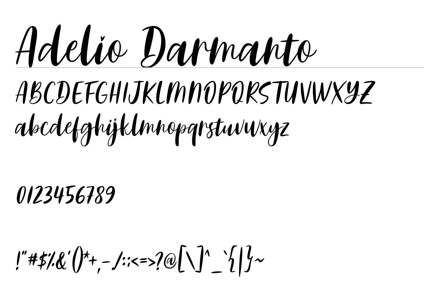 Adelio Darmanto Font preview
