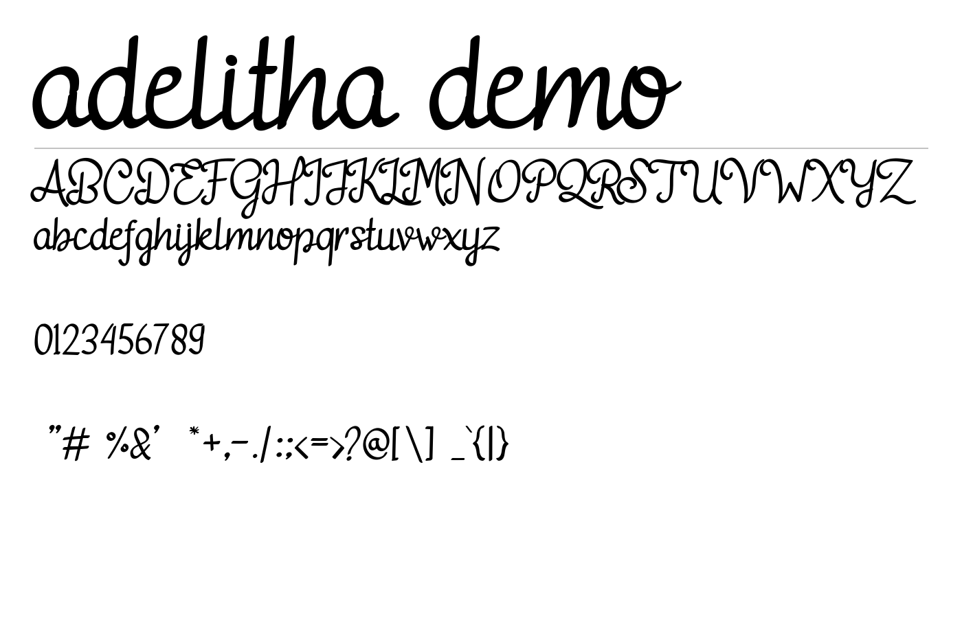 adelitha demo Font preview
