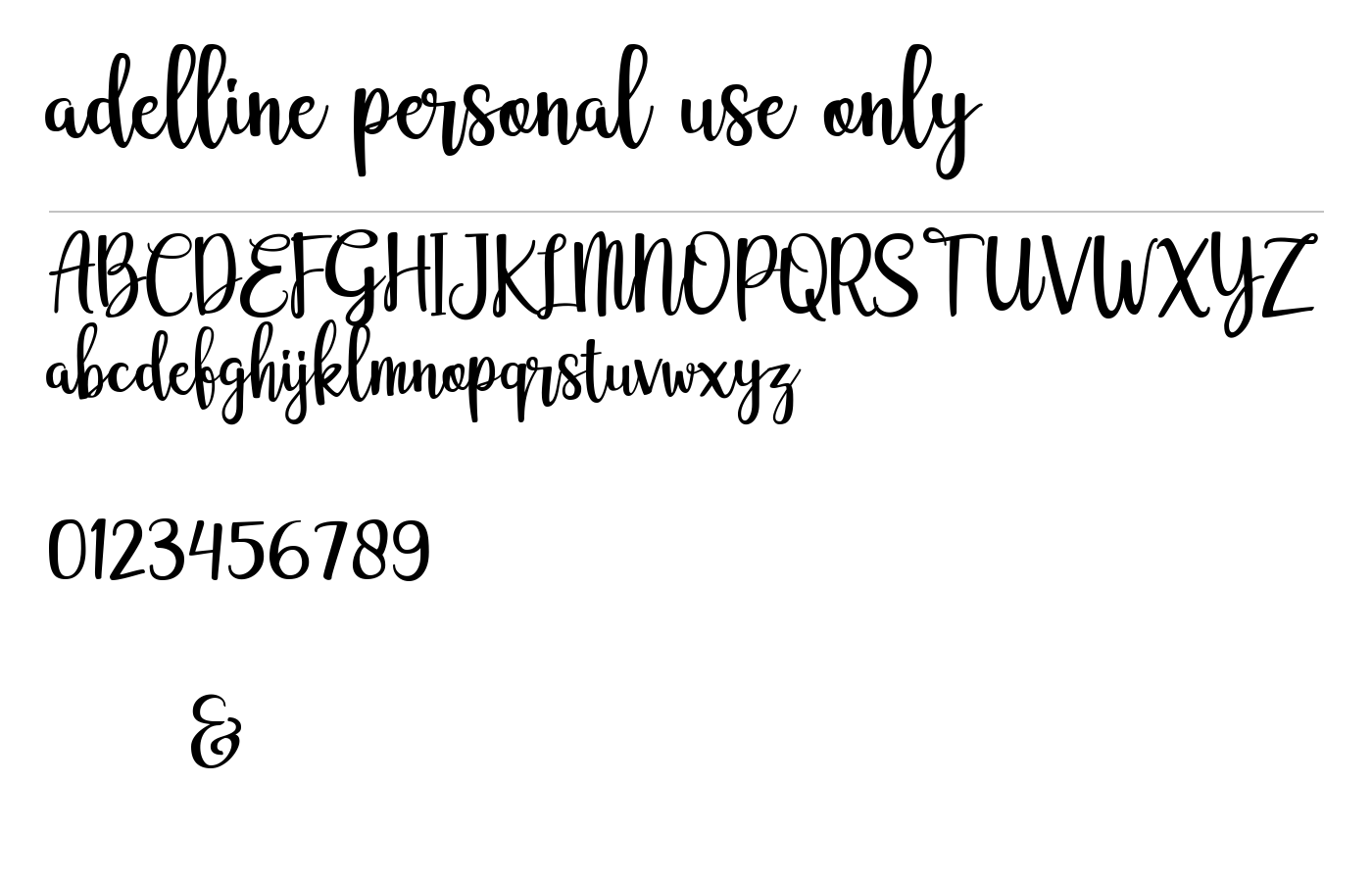 adelline personal use only Font preview