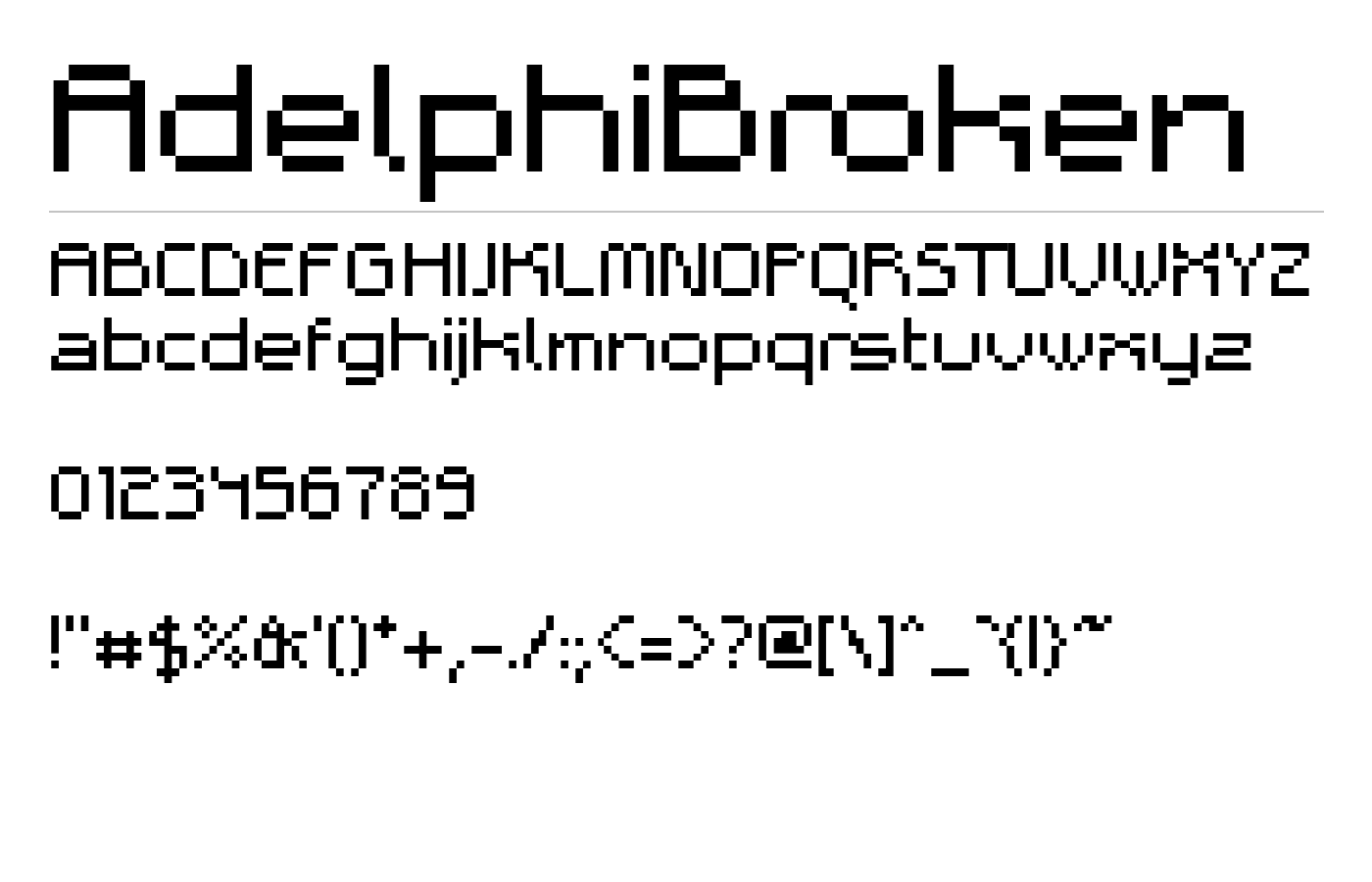 AdelphiBroken Font preview