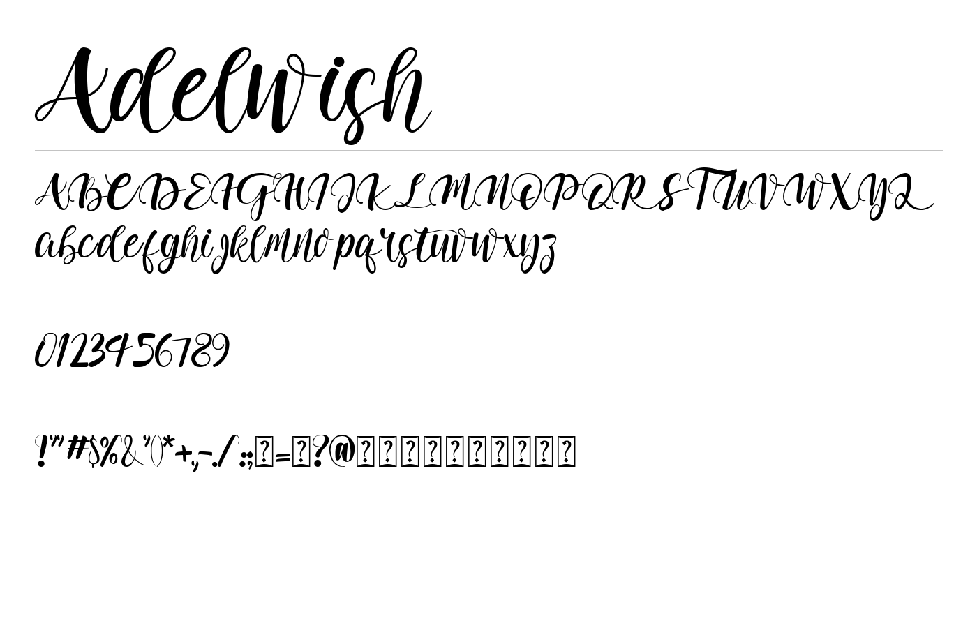Adelwish Font preview