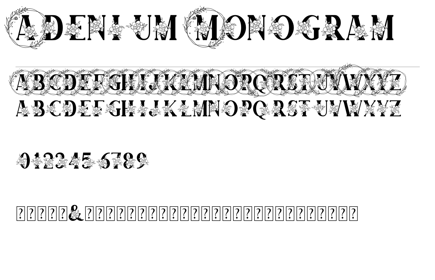Adenium Monogram Font preview