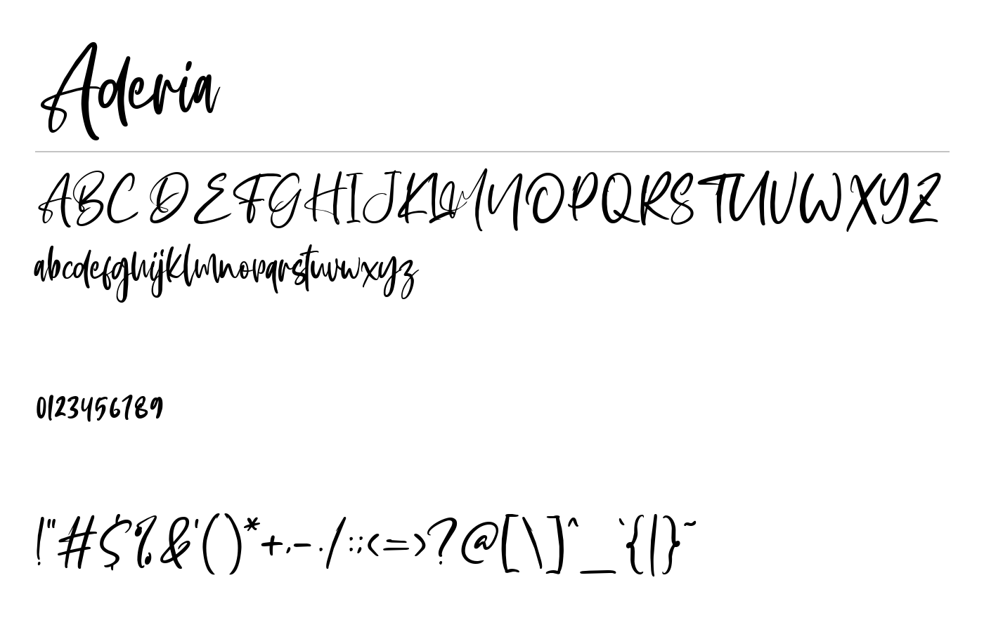Aderia Font preview