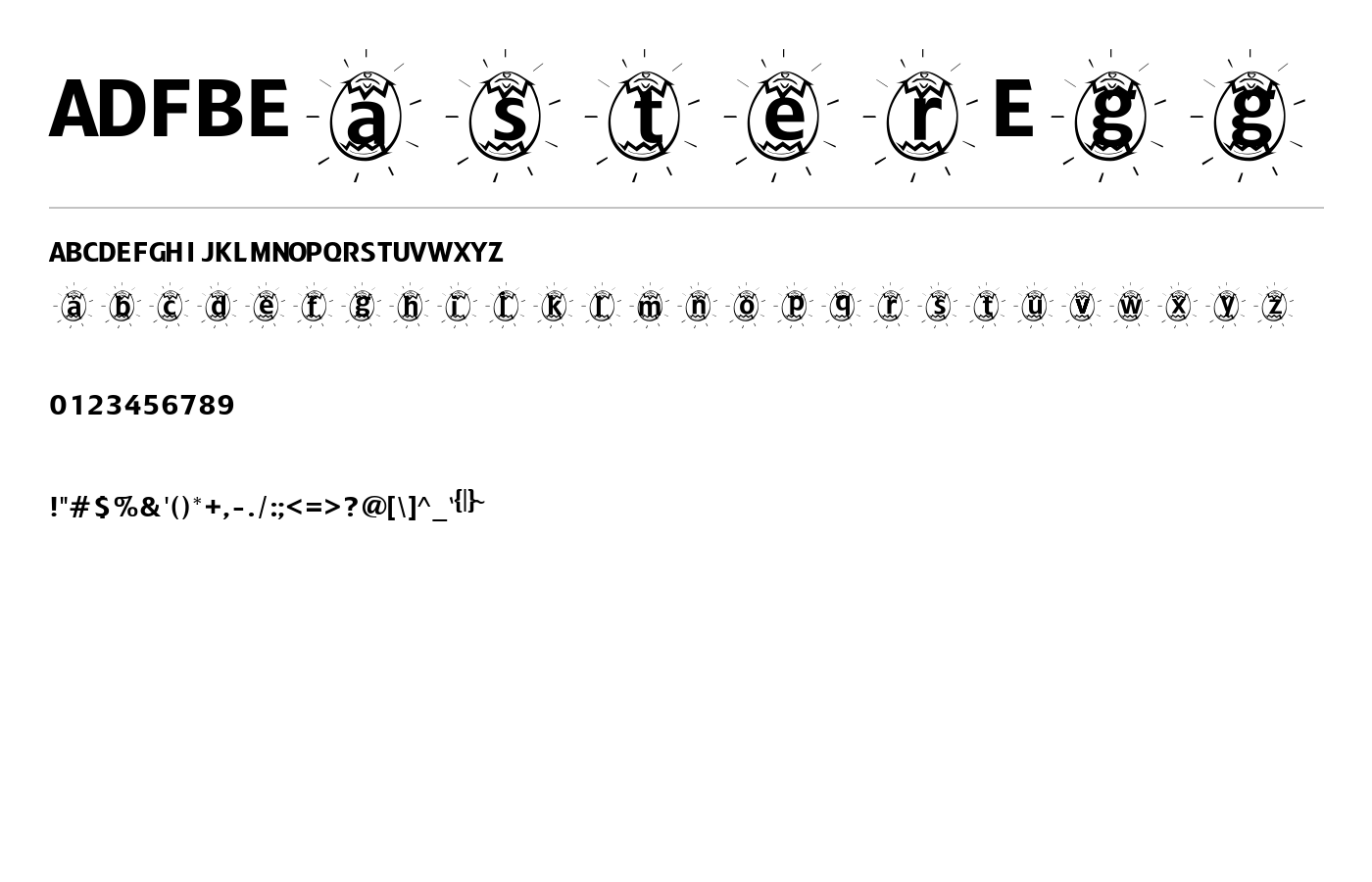 ADFBEasterEgg Font preview