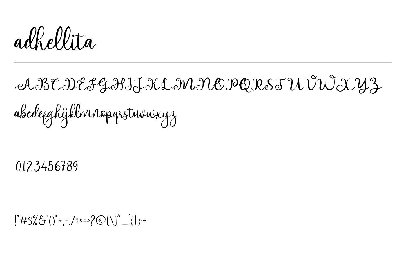 adhellita Font preview